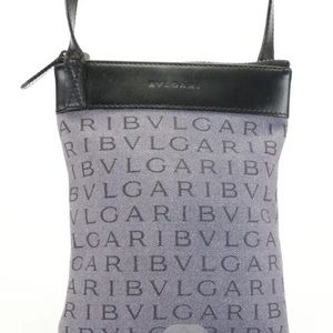 BVLGARI Gray Logomania Pouch Pochette Crossbody Bag